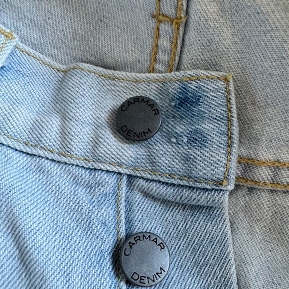 Carmar Denim  distressed Women’s light blue jeans cotton Size 27 - Picture 6 of 9